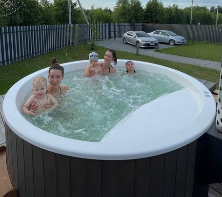 Купель фурако Polar Spa ELITE 220 круглая с интегрированной печью для 6-8 человек (термососна светлая) фото  фото - 13